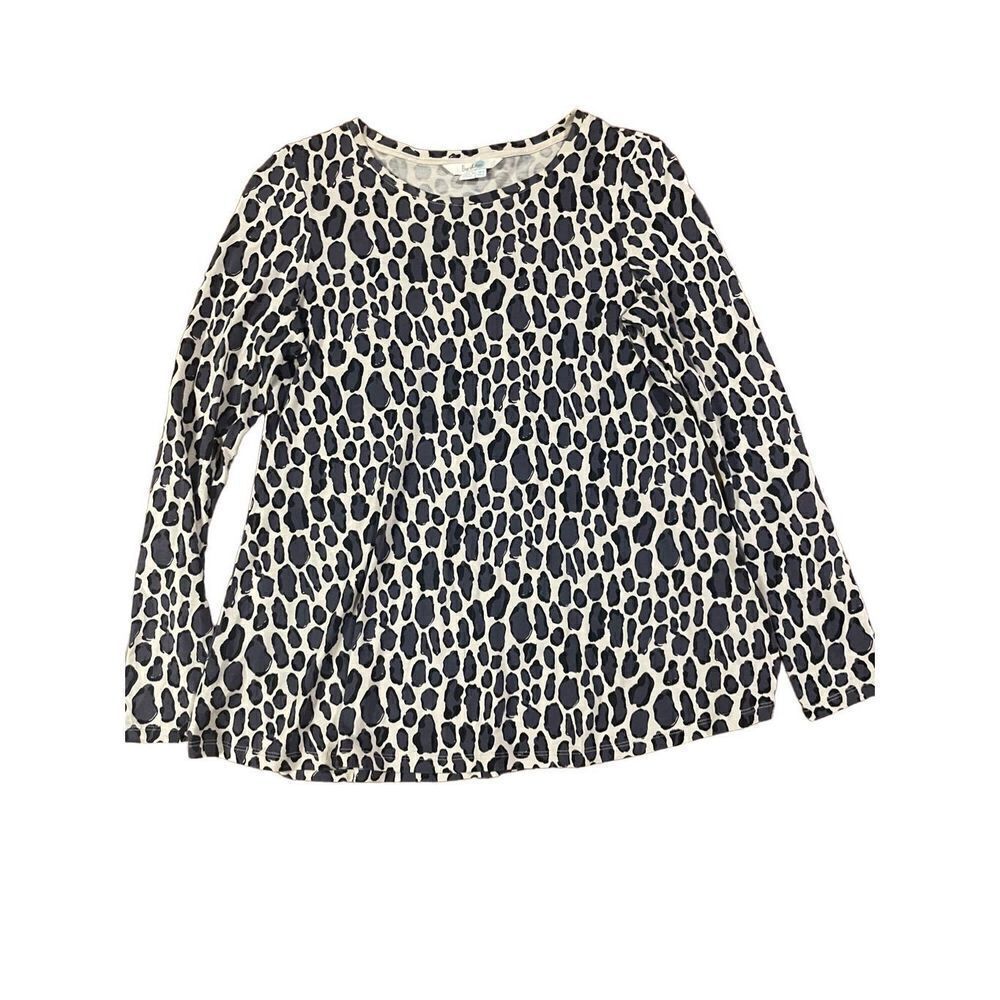 Boden‎ lightweight leopard print long sleeve tencel blend blouse size 4